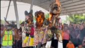 Migrantes queman piñata con figura de Francisco Garduño y anuncian marcha-caravana