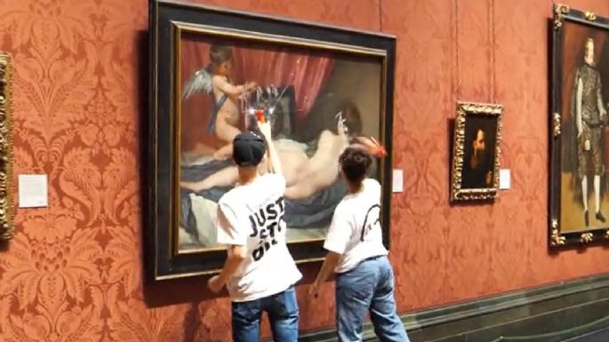 Activistas climáticos martillan "La Venus del espejo" de Velázquez en Londres