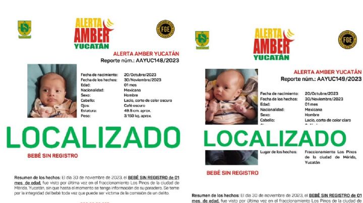 Localizan a gemelos de un mes de edad desaparecidos en Yucatán