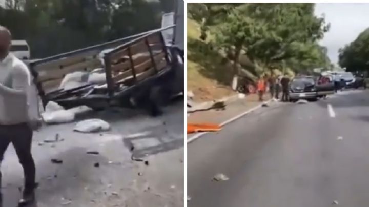 Fuerte accidente en la México-Cuernavaca a la altura de La Pera (Video)