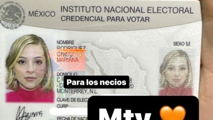 Ante cuestionamientos, Mariana Rodríguez muestra su INE con domicilio de Monterrey