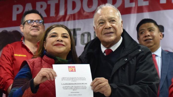 Clara Brugada rinde protesta como precandidata única del PT a la Jefatura de Gobierno de la CDMX