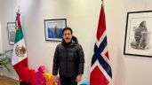 Omar Fayad presume su llegada a Noruega; lo tunden en redes
