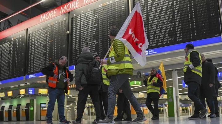 Huelga en aeropuertos cancela miles de vuelos en Alemania