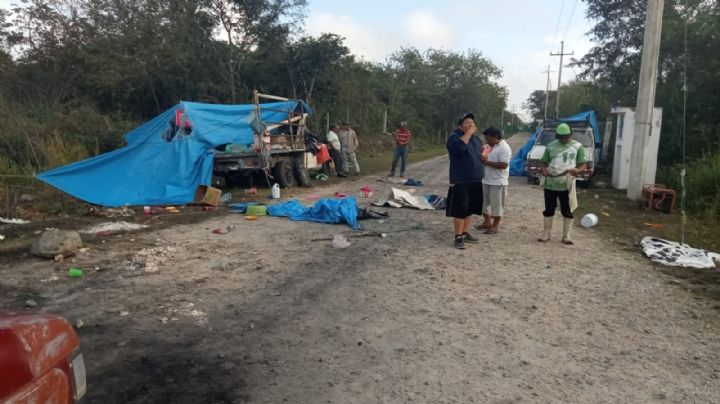 Policías desalojan a habitantes de Sitilpech, Yucatán, que se oponen a una granja porcina