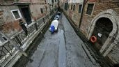 Canales de Venecia se secan ante inusuales mareas bajas
