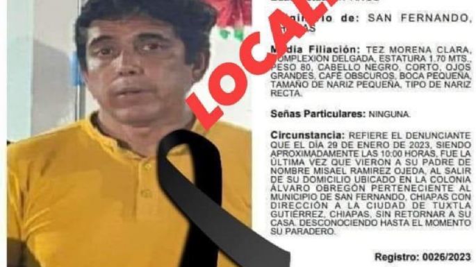 Hallan sin vida al maestro Misael Ramírez, quien llevaba 10 días desaparecido en Chiapas