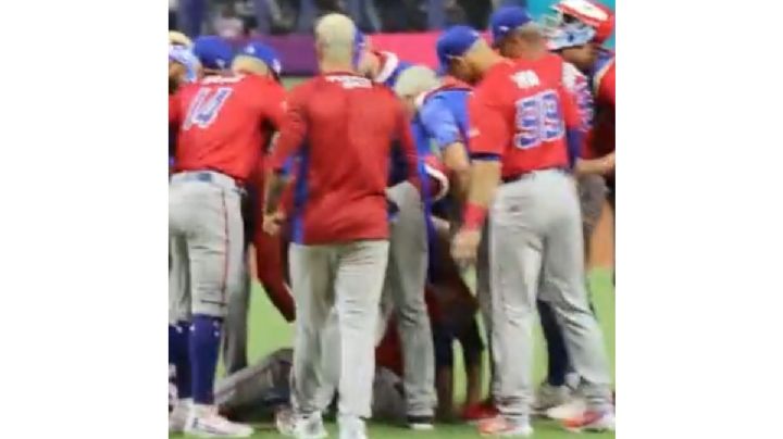 Así fue la lesión de Edwin Díaz en un festejo; se pierde el juego ante México (Videos)