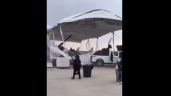 Fuertes vientos tiran estructura metálica de Feria Aeroespacial en Santa Lucía; 13 heridos (Videos)