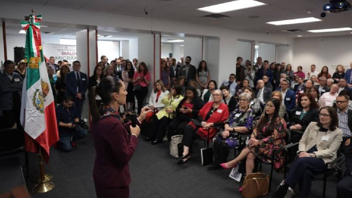 Sheinbaum recibe reclamos y muestras de apoyo en reunión con migrantes en EU (Video)