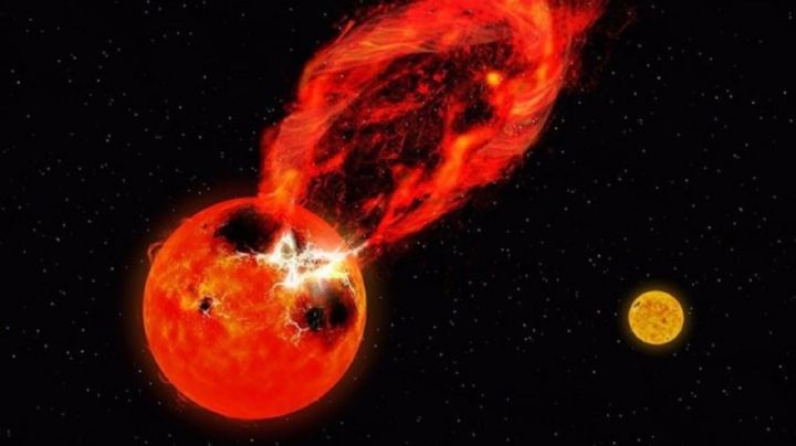 Superllamarada estelar masiva en detalle a 400 años luz