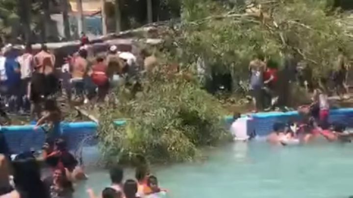 Cae un árbol sobre visitantes de balneario en Silao; muere un bebé de 11 meses (Video)