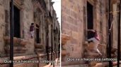 Influencer hace parkour y daña edificio histórico del Palacio de Gobierno de Jalisco (Video)