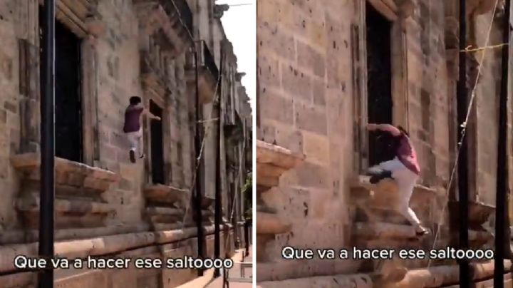 Influencer hace parkour y daña edificio histórico del Palacio de Gobierno de Jalisco (Video)