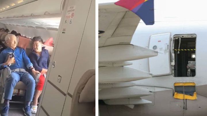 Pasajero causa pánico al abrir puerta de emergencia en pleno vuelo de Asiana Airlines (Videos)