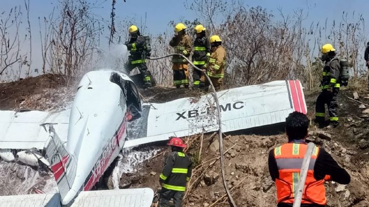 Se desploma avioneta en Cholula, Puebla; hay dos personas heridas