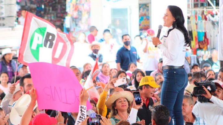 Alejandra del Moral asegura que en el Valle de Toluca ya rebasó a Delfina Gómez