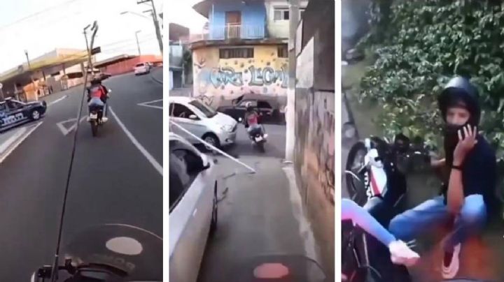 Policía graba desde su moto espectacular persecución; así fue como terminó (Video)