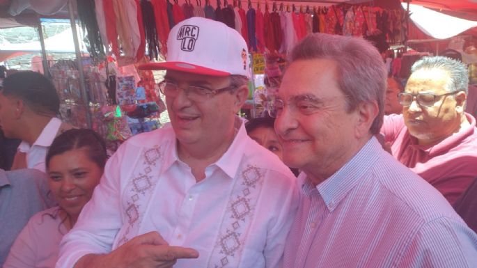Pío López Obrador acompaña a Marcelo Ebrard en gira por el Edomex