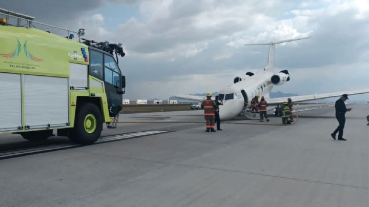 Avión de la FGR aterriza de emergencia en el AIFA (Video)
