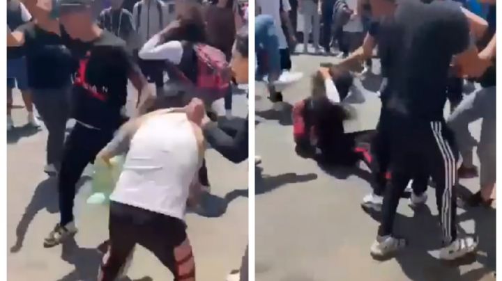 Una estudiante y una mujer con un bebé en brazos reciben una golpiza en Chalco (Video)