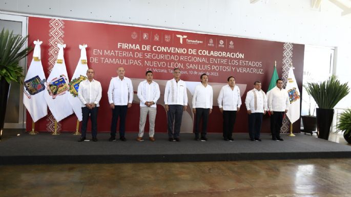 Firman convenio en materia de seguridad Gobiernos de Tamaulipas, San Luis Potosí, Veracruz y Nuevo León