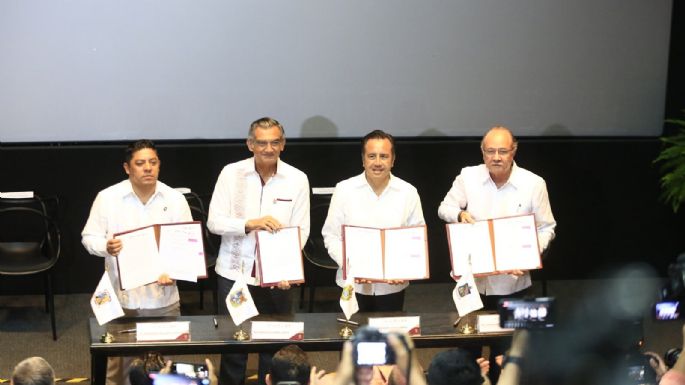 Firman convenio en materia de seguridad Gobiernos de Tamaulipas, San Luis Potosí, Veracruz y Nuevo León