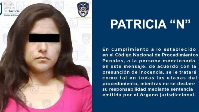 Detienen a Patricia N, presunta participante en el feminicidio de Paola Michelle: FGJCDMX