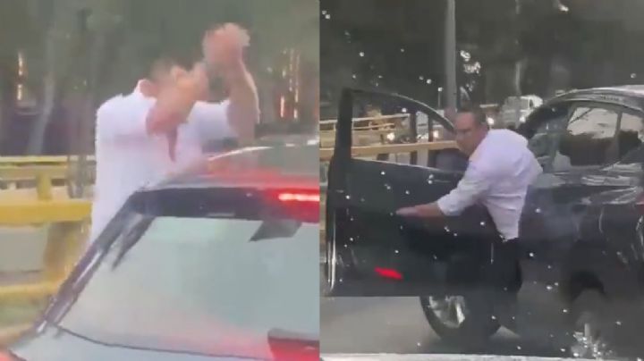 Conductor golpea y amedrenta a otro automovilista sobre Río Churubusco (Video)