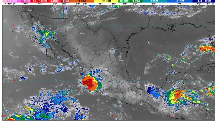 Chiapas, Oaxaca, Tabasco y Veracruz tendrán lluvias intensas y caída de granizo este jueves