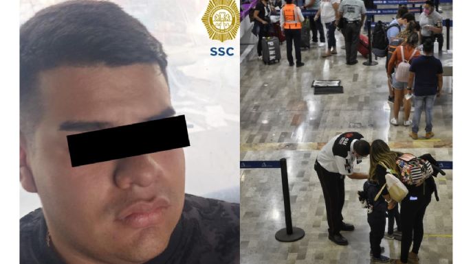 Hombre sacó dinero en el AICM y fue perseguido por asaltantes; uno fue detenido