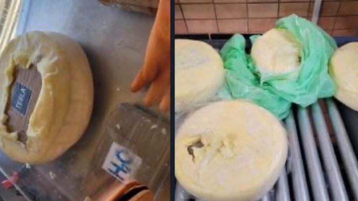 Joven de 22 años es sorprendido al querer ingresar queso a EU, que contenía ocho kilos de cocaína