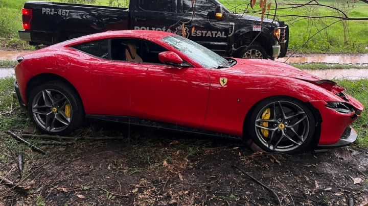 Un Ferrari Roma robado en Aguascalientes apareció en una brecha de Jalisco; este sería su valor