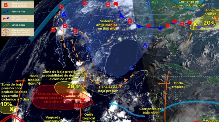 La onda tropical 17 y la posibilidad de un ciclón tropical mantendrán las lluvias en el país