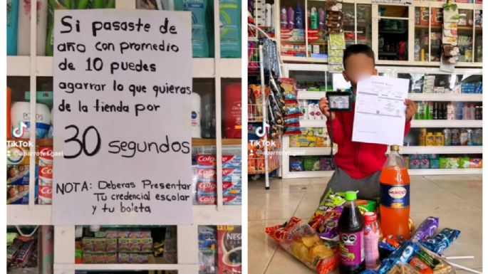 Tiendita premia a alumnos de 10: los deja tomar los productos que quieran (Video)