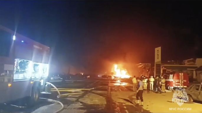 Una enorme explosión en una gasolinera de Daguestán, Rusia, deja 35 muertos y decenas de heridos