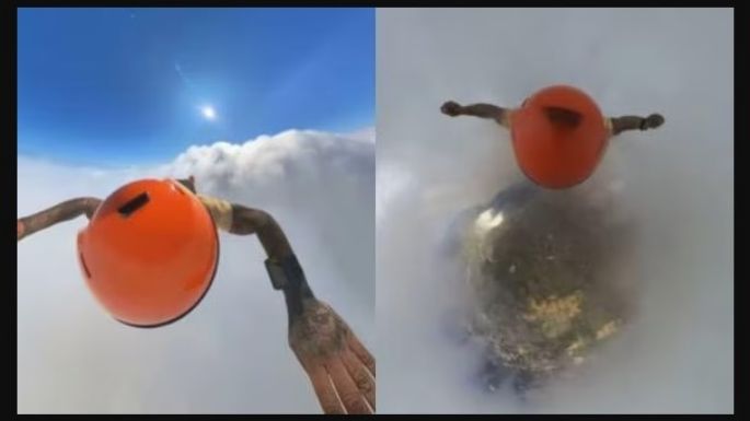 Paracaidista graba el interior de una nube (Video)