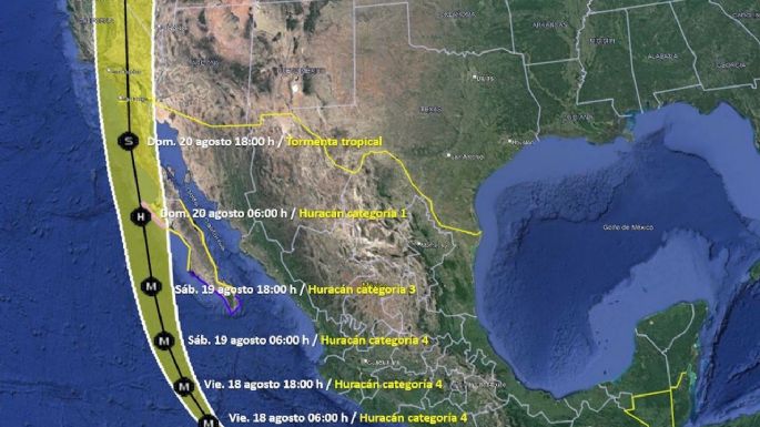 Hilary gana fuerza rápidamente y se convierte en huracán categoría 4