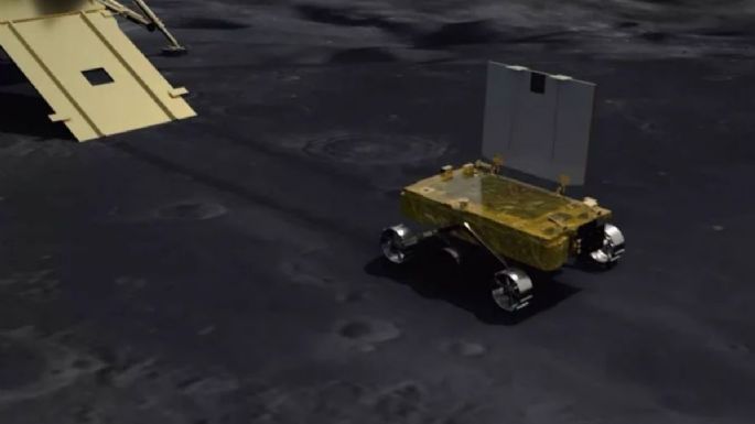 India despliega el rover Pragyan cerca del polo sur lunar