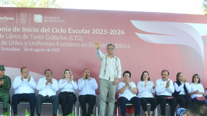 Tamaulipas participa con el presidente López Obrador en ceremonia del nuevo ciclo escolar