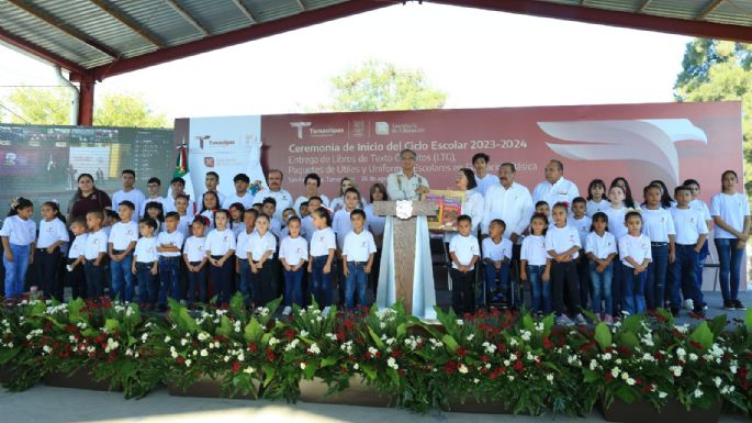 Tamaulipas participa con el presidente López Obrador en ceremonia del nuevo ciclo escolar