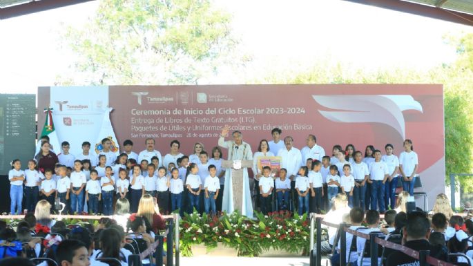 Tamaulipas participa con el presidente López Obrador en ceremonia del nuevo ciclo escolar