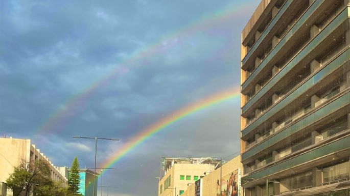 Espectacular doble arcoíris es captado en la CDMX (Videos)