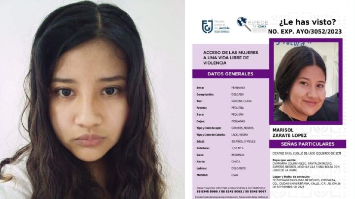 Desapareció Marisol Zárate, estudiante de la UNAM; familia y amigos arman bloqueos