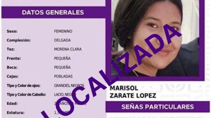 Tras seis días desaparecida localizan sana y salva a la estudiante de la UNAM Marisol Zárate