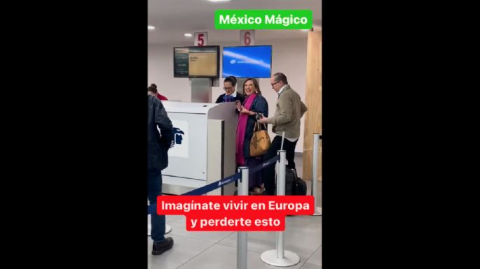 Acusan a Xóchitl Gálvez de saltarse la fila en el aeropuerto (Video)