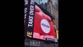PAN presenta queja ante el INE por imagen de Sheinbaum en Times Square