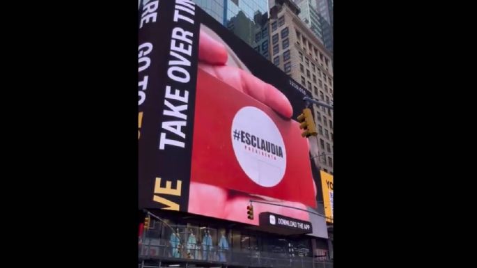 PAN presenta queja ante el INE por imagen de Sheinbaum en Times Square