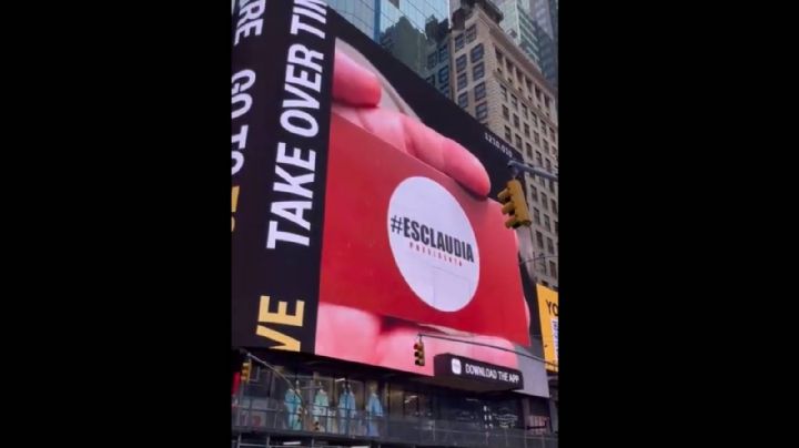 PAN presenta queja ante el INE por imagen de Sheinbaum en Times Square