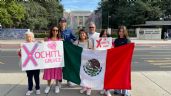 Mexicanos muestran su apoyo a Xóchitl Gálvez frente a sede de la ONU en Ginebra